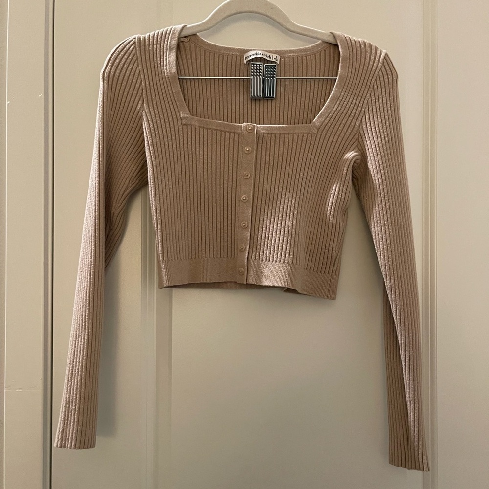 ABERCROMBIE & FITCH Ribbed Cropped Sweater